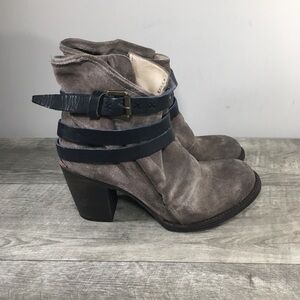 Freebird by Steven Madden Blaze Distressed Suede Moto Harness Womens Boots 10 M